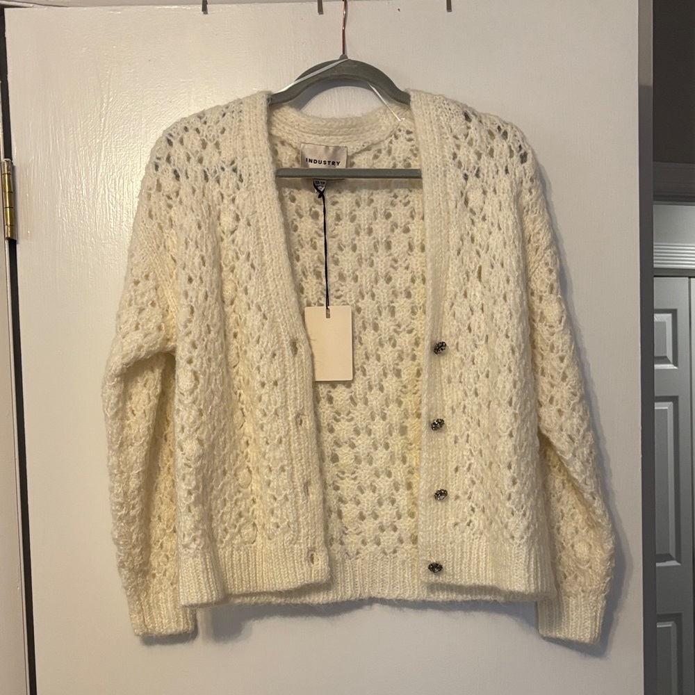 Cozy Cream Open-Knit Cardigan Sweater